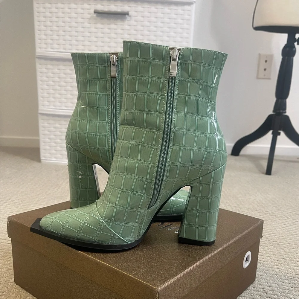 Lake Blue Square Toe Booties 💋 - Picture 4 of 7